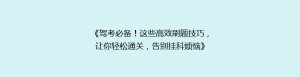 《驾考必备!这些高效刷题技巧,让你轻松通关,告别挂科烦恼》