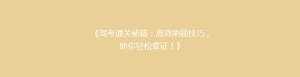 《驾考通关秘籍:高效刷题技巧,助你轻松拿证!》