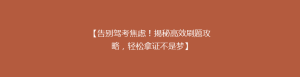 【告别驾考焦虑!揭秘高效刷题攻略,轻松拿证不是梦】