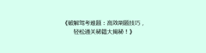 《破解驾考难题:高效刷题技巧,轻松通关秘籍大揭秘!》