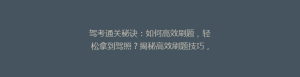 驾考通关秘诀：如何高效刷题，轻松拿到驾照？揭秘高效刷题技巧，让你一次性通过！