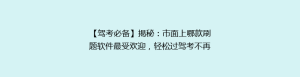 【驾考必备】揭秘:市面上哪款刷题软件最受欢迎,轻松过驾考不再是难题!