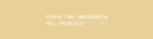 驾考必备！揭秘：哪款刷题题库涵盖全，轻松通过科目一、二、三！