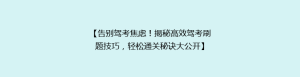 【告别驾考焦虑!揭秘高效驾考刷题技巧,轻松通关秘诀大公开】