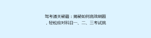 驾考通关秘籍:揭秘如何高效刷题,轻松应对科目一、二、三考试挑战!