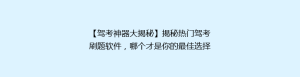 【驾考神器大揭秘】揭秘热门驾考刷题软件,哪个才是你的最佳选择?🎯