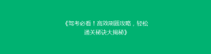 《驾考必看!高效刷题攻略,轻松通关秘诀大揭秘》
