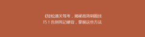 《轻松通关驾考,揭秘高效刷题技巧!告别死记硬背,掌握这些方法就对了》