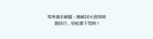 驾考通关秘籍:揭秘10大高效刷题技巧,轻松拿下驾照!