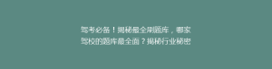 驾考必备!揭秘最全刷题库,哪家驾校的题库最全面?揭秘行业秘密!