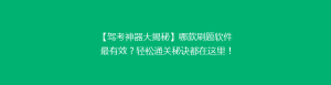 【驾考神器大揭秘】哪款刷题软件最有效?轻松通关秘诀都在这里!