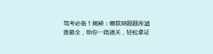 驾考必备!揭秘:哪款刷题题库涵盖最全,助你一路通关,轻松拿证?